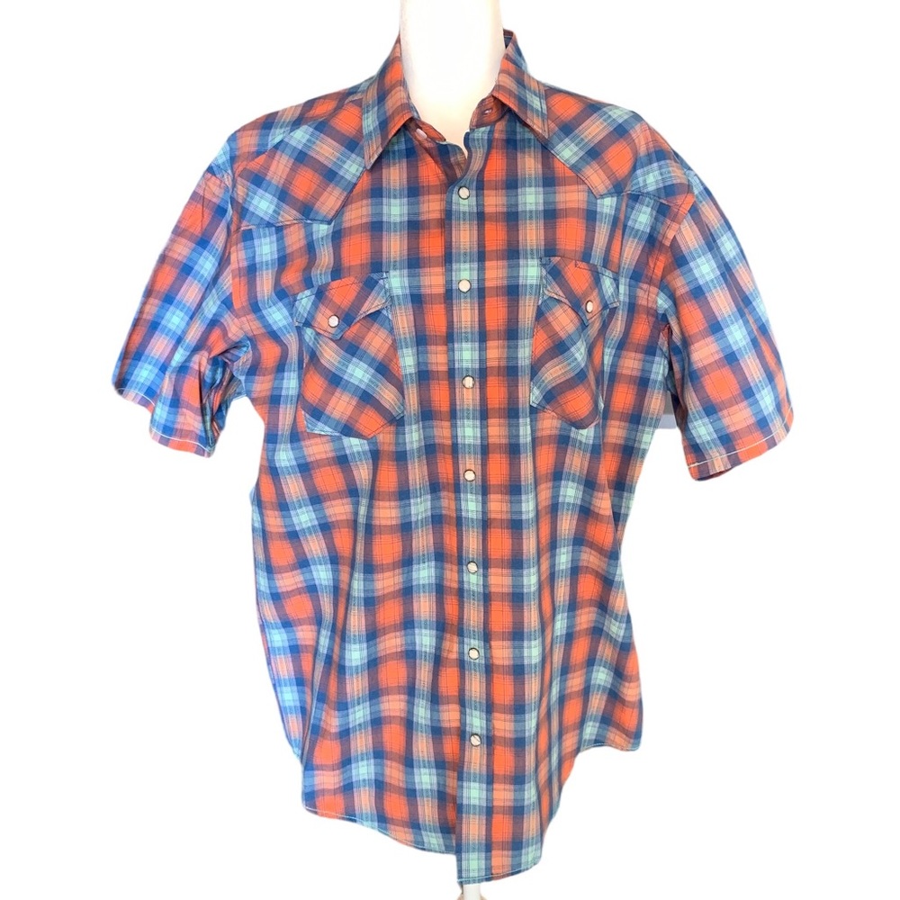 Panhandle Men’s Rough Stock Pearl Snap Short Sleeve Shirt Size L